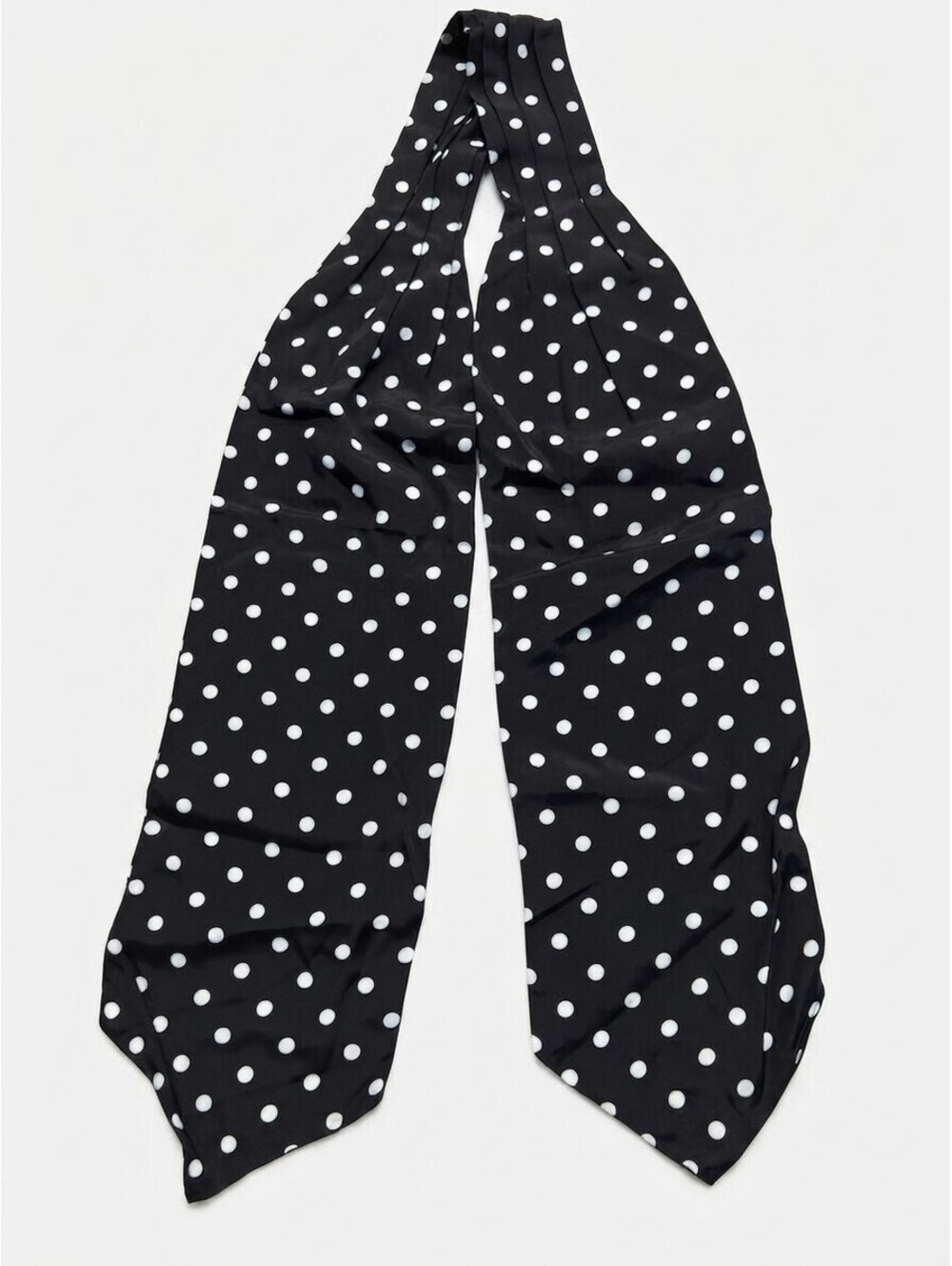 DKNY Donna Karan New York Black & White Polka Dot Women's Neck Scarf Tie 53.5"